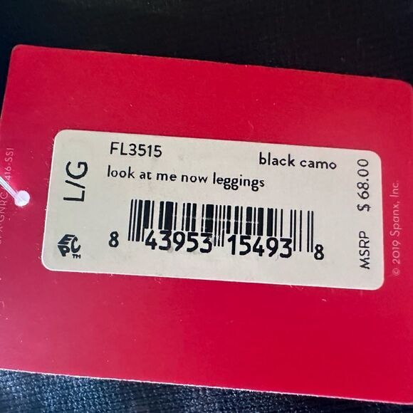 SPANX Look at Me Now High-Waisted Seamless Leggings - Black Camo Size Medium NWT - Picture 4 of 6